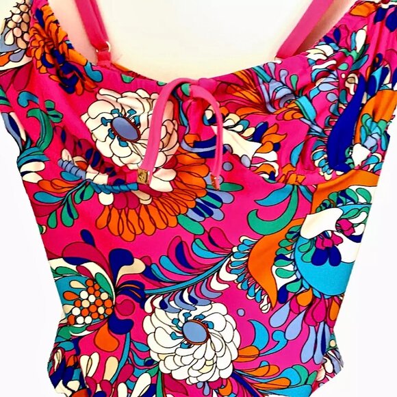 NEW Kate Spade Swim Suit Beautiful Tropical Floral Radiant Pink Womens S - Picture 3 of 9